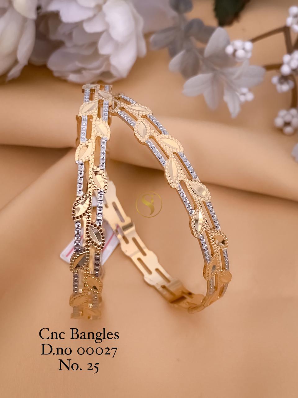 25 Cnc Gold Plated Bangles Wholesale Shop In Surat
